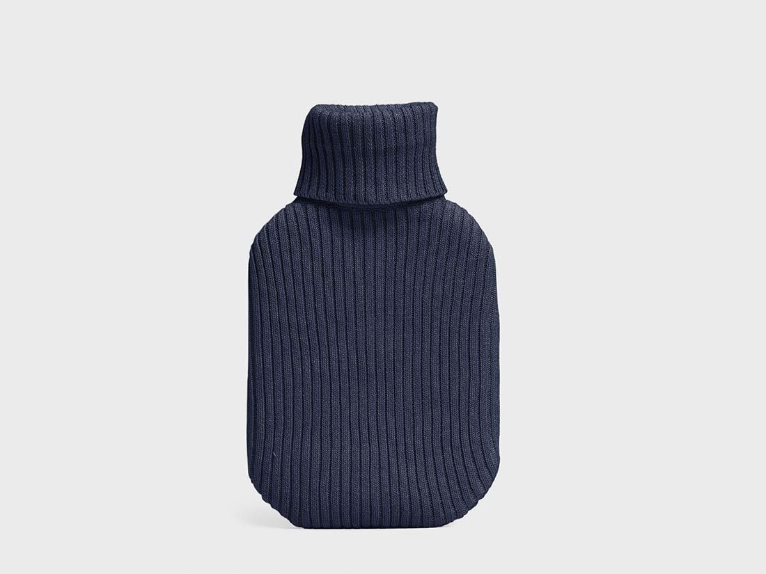 Wärmflaschenbezug Baumwolle Navy Melange 36x20