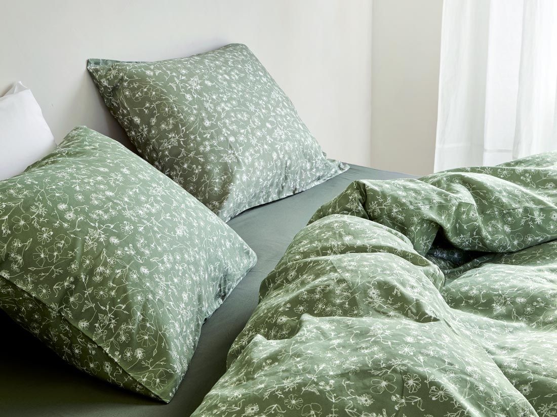 Kissenbezug Baumwollsatin fields of olive 50x60